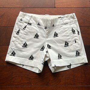 J Crew black and white sailboat shorts
